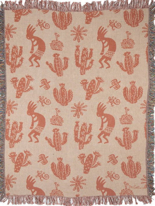 Southwest Kokopelli Woven Throw Blanket by Martha Collins©