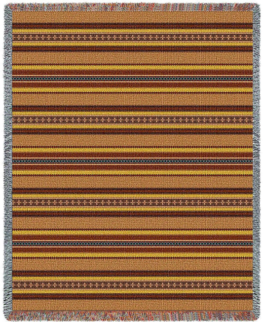 Southwest Saddle Blanket Clay Woven Throw Blanket -