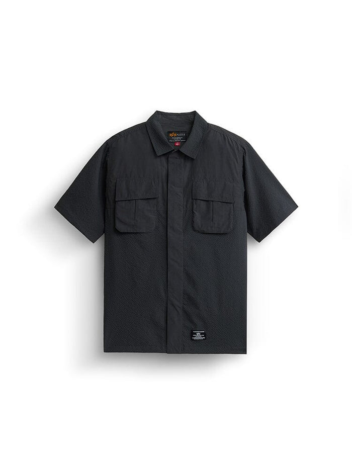 SS SEERSUCKER SHIRT TOP Alpha Industries CHARCOAL XS