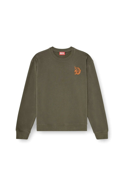Sweatshirt with embroidery and flock print