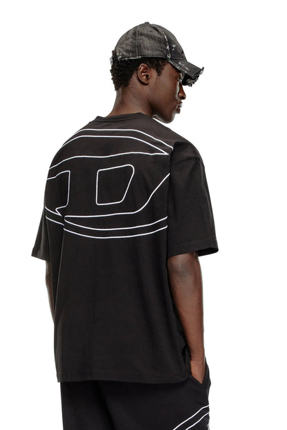 T-shirt with maxi oval D embroidery