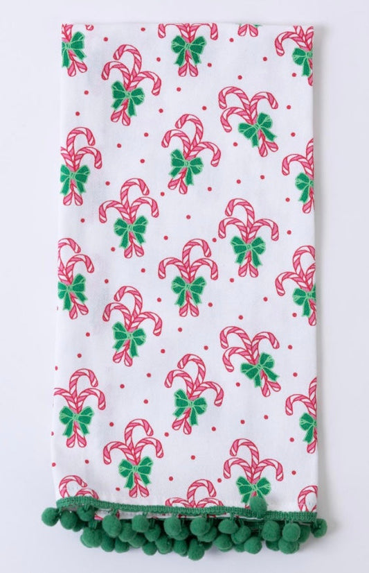 Tea Towel Candy Cane Print