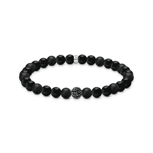 THOMAS SABO Obsidian bracelet with zirconia