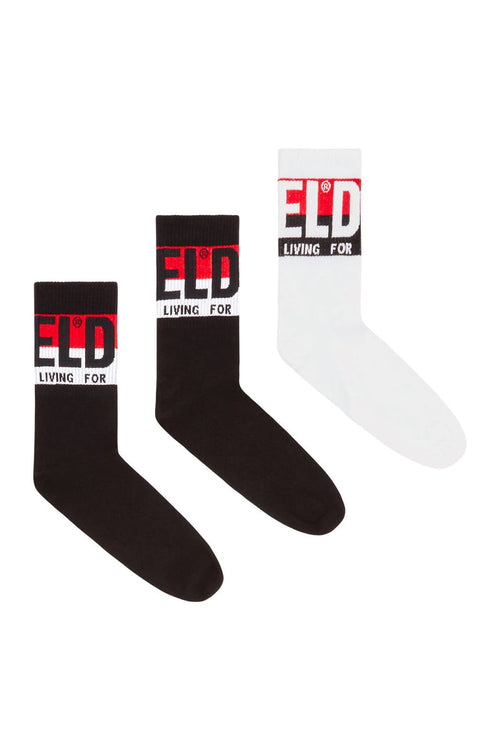 Three-pack of socks with logo cuffs