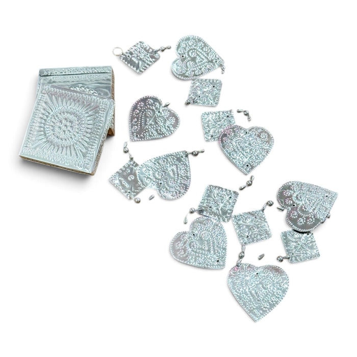 Tin Foil Heart Hanging Decor