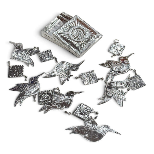 Tin Foil Humming Bird Hanging Decor
