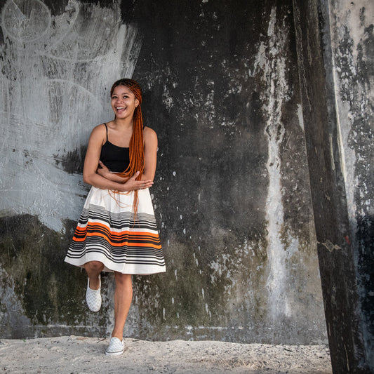 Traditional Transkei African Wax Print High Waisted Skirt