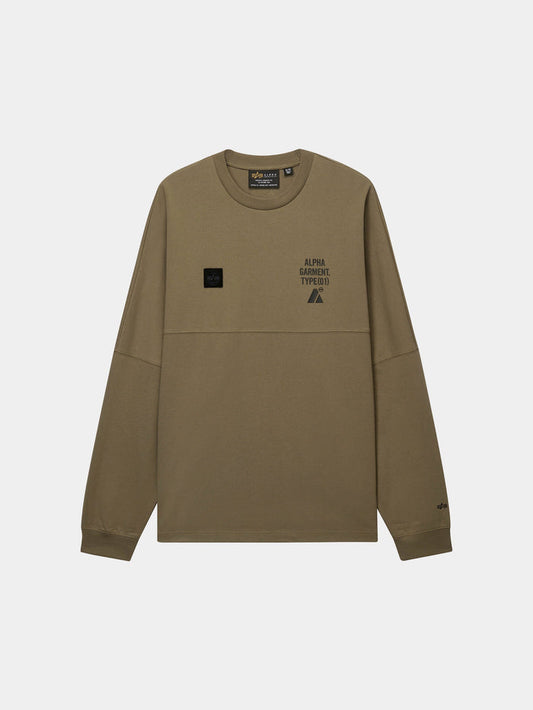 UNFRM LONG-SLEEVED GRAPHIC TEE TOP Alpha Industries TAN XS