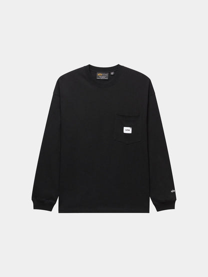 UNFRM LONG-SLEEVED POCKET T-SHIRT TOP Alpha Industries BLACK XS