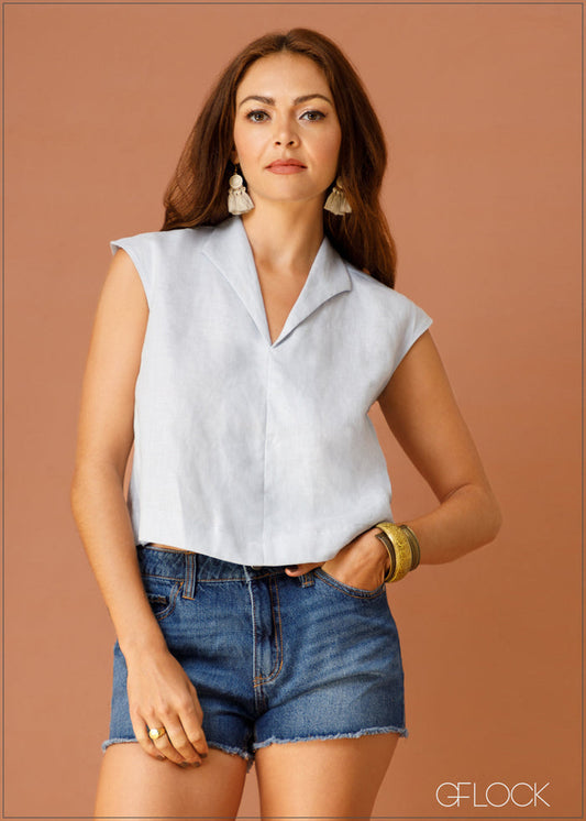 V-Neck Sleeveless Top - 021023