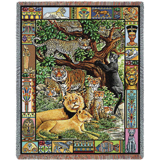 Venerable Cats Throw Blanket -