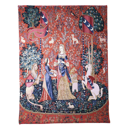 WH-LU-SM | LADY & UNICORN SENSE OF SMELL TAPESTRY WALL HANGING
