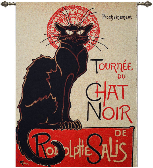 WH-TS-CHAT | THEOPHILE STEINLEN TOURNEE DU CHAT NOIR TAPESTRY WALL HANGING