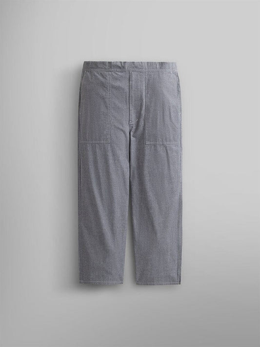 Alpha Industries Wide Leg Cotton Trouser in Aircraft Gray with front patch pockets and adjustable drawcord.
