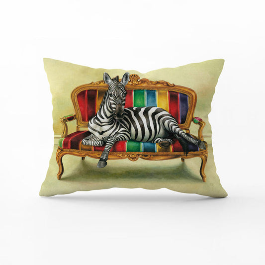 Wildlife At Leisure Decorative Pillow Cover - Zebra
