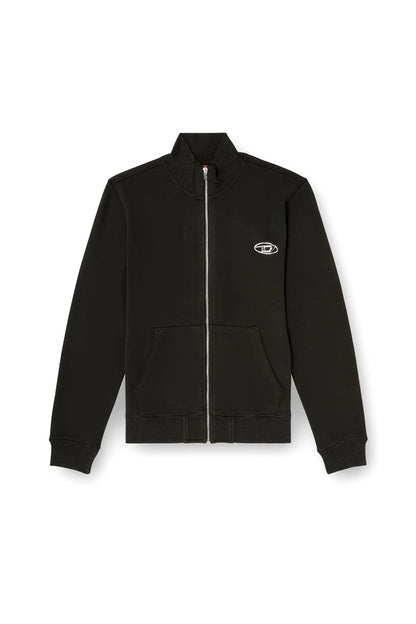 Wweatshirt with mock neck and metallic Oval D