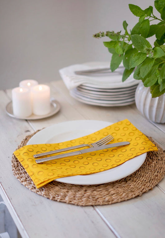 Yellow Shweshwe Cotton Napkins (Set of 6)