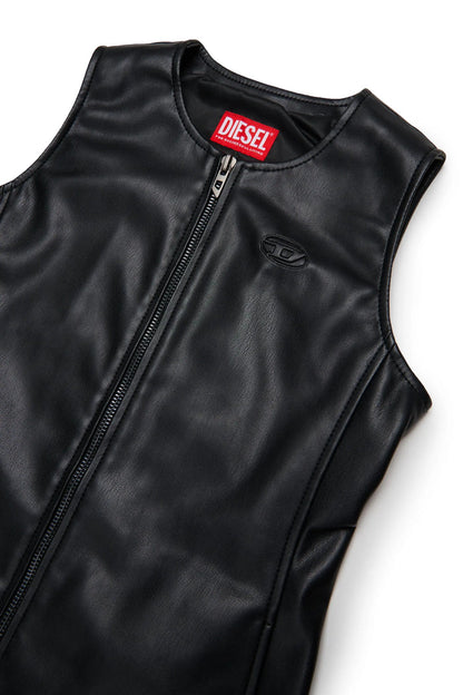 Zip-through sleeveless shirt dress